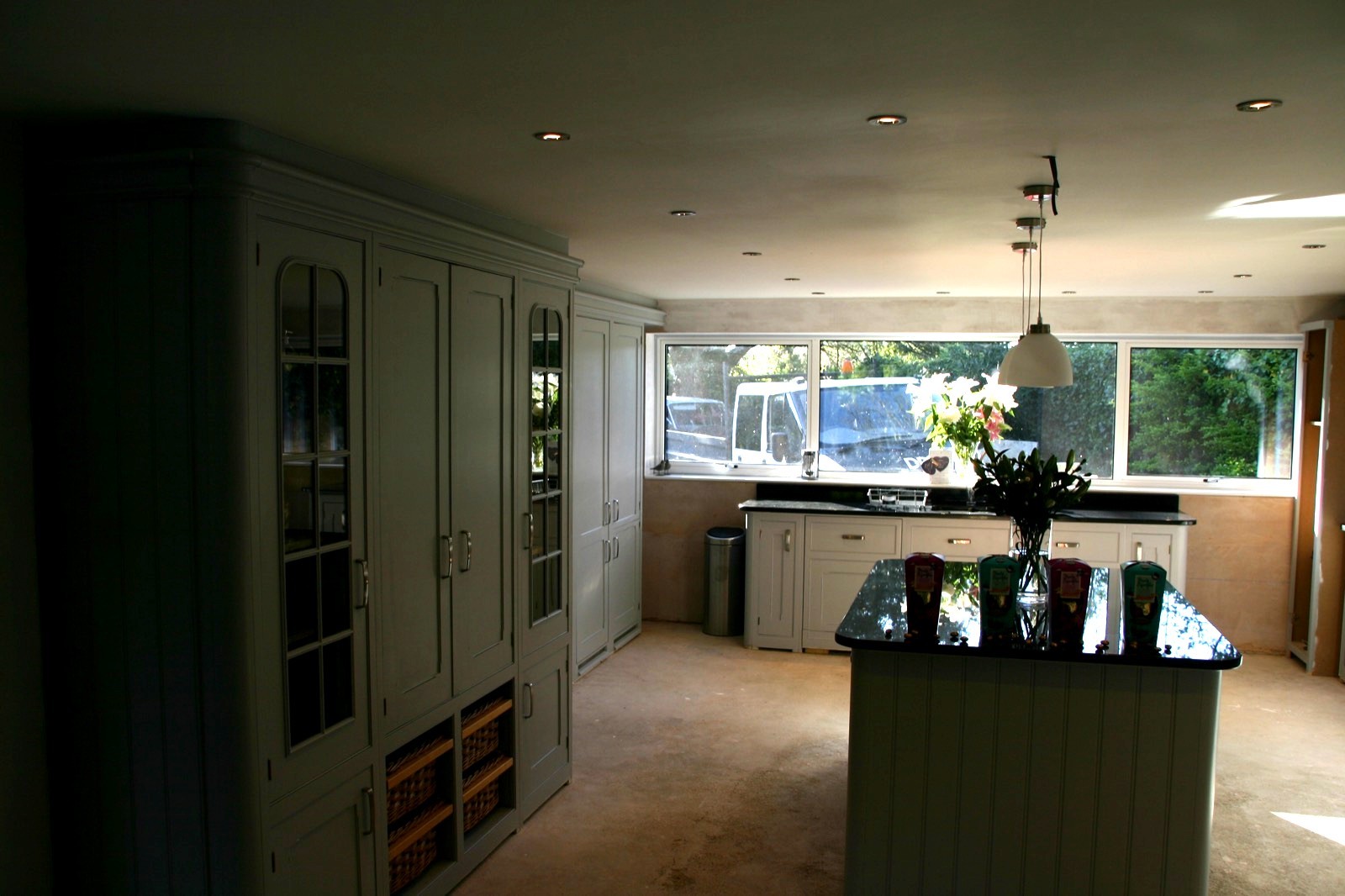 Kitchen with tall larder units